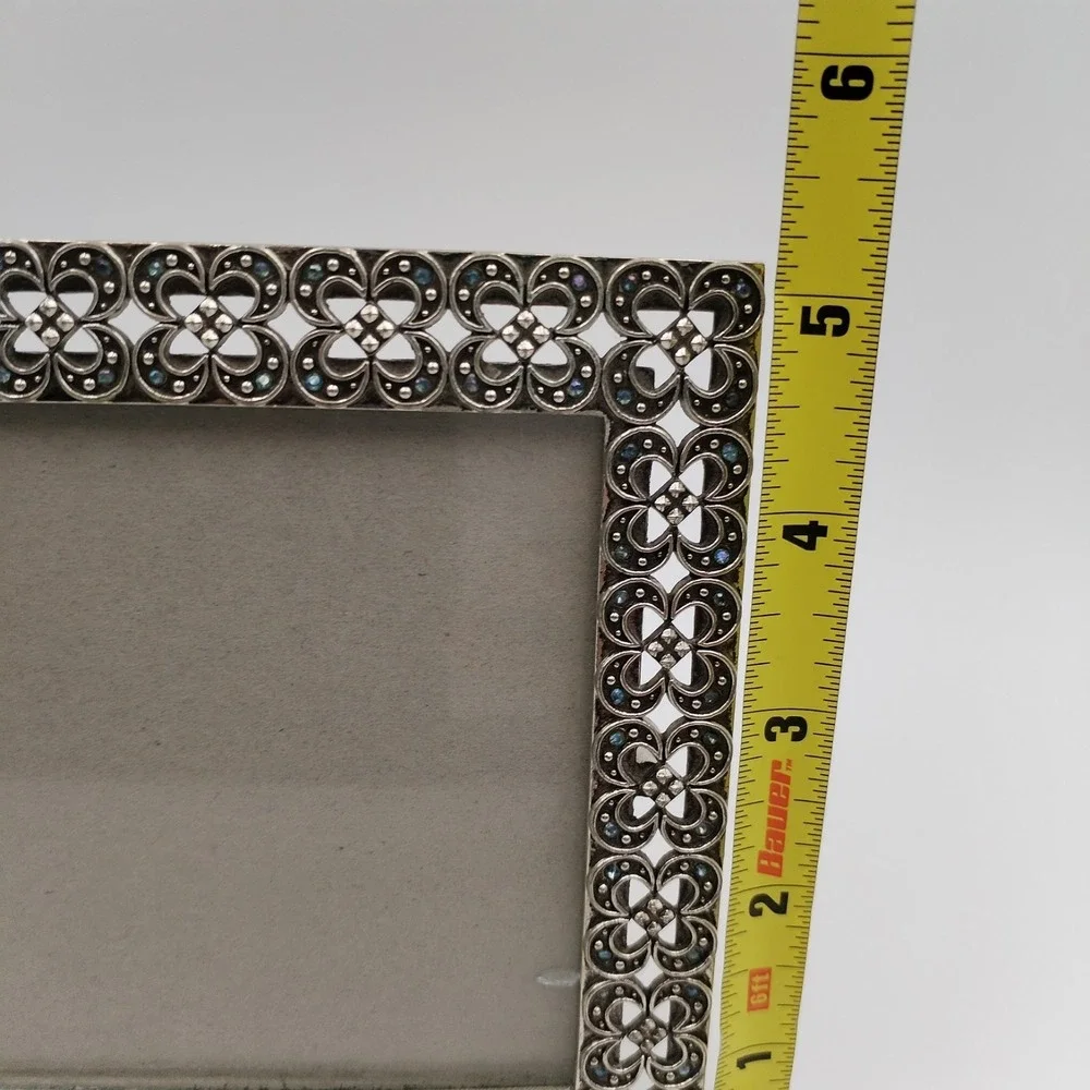 Elsa L Silver Metal‎ Filigree 5x7 Picture Frame Vintage Hollywood Regency Style